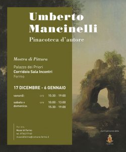 Mostra di pittura di Umberto Mancinelli alla Sala Incontri di Palazzo dei Priori di Fermo fino al 6 gennaio 2022