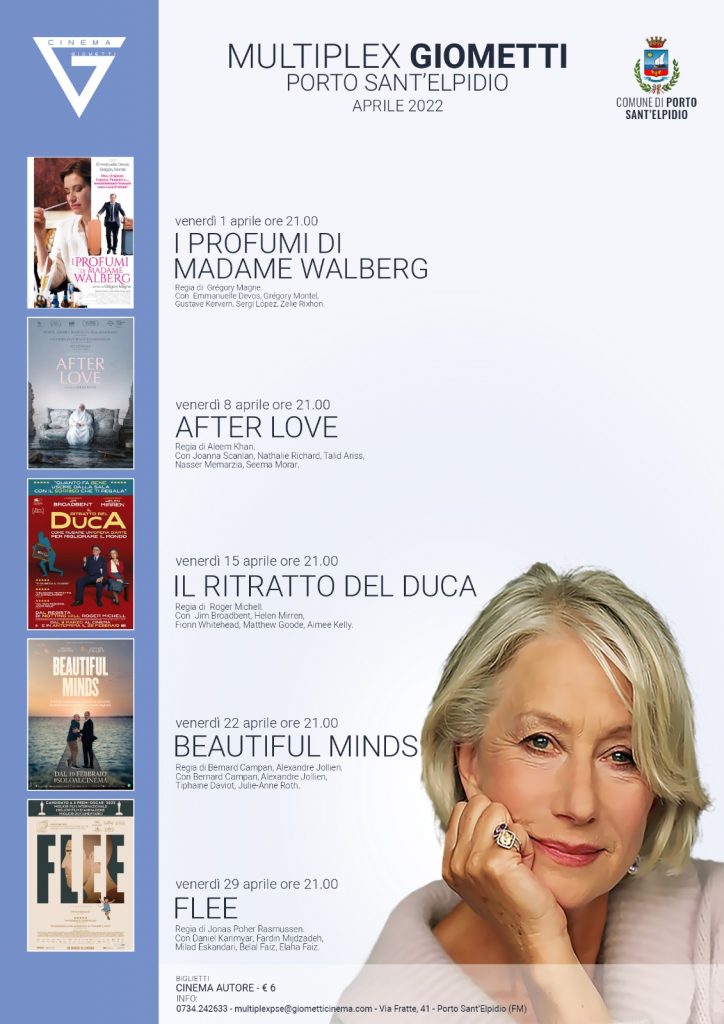 Cinema d'Autore, i venerdì al multiplex Giometti di Porto Sant'Elpidio