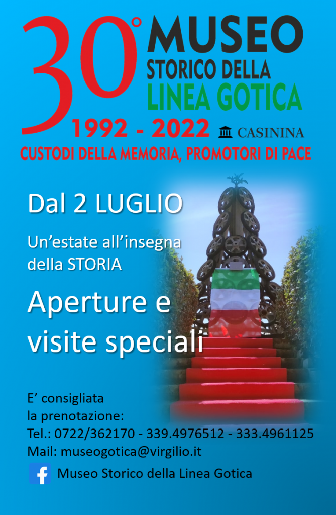 Casinina, al via un’estate di storia per i 30 anni del Museo Storico della Linea Gotica. Dal 2 luglio aperture e visite speciali