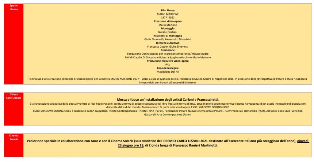 pesarofilmfest spazio bianco cinema solaris chiesa sant'ubaldo programma