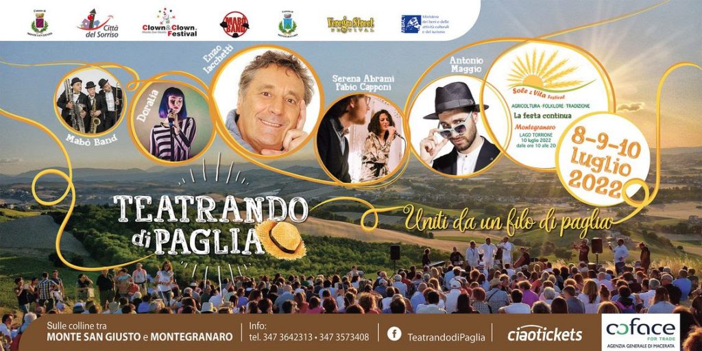 "Teatrando di Paglia": l'evento sulle suggestive colline tra Monte San Giusto e Montegranaro dall'8 al 10 luglio. Tutto il programma