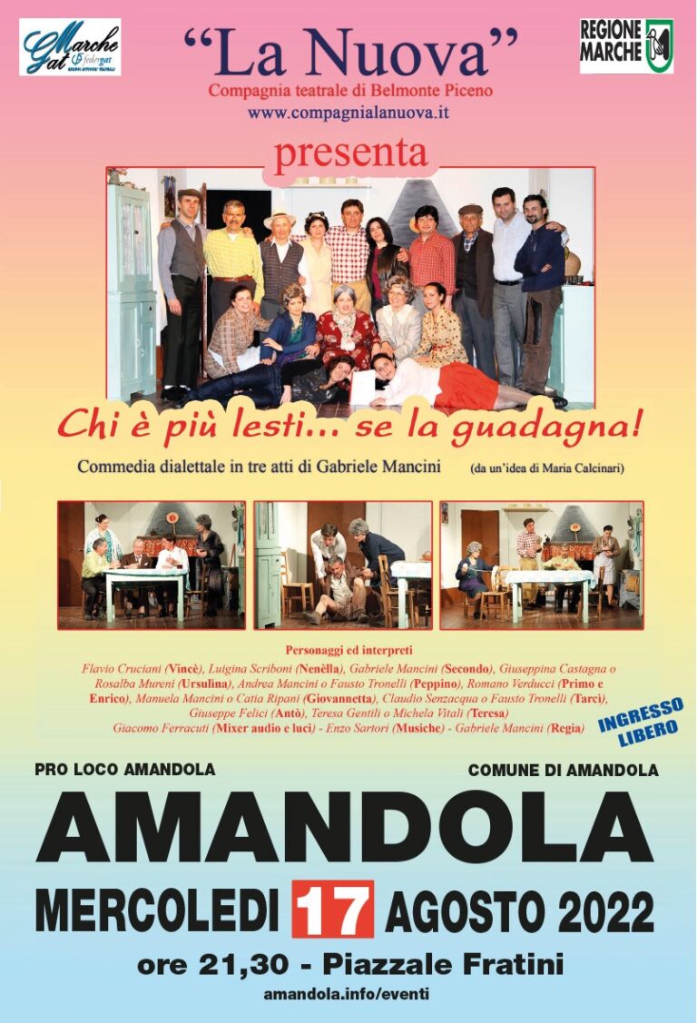 EVENTI ESTATE AMANDOLA 2022 - COMMEDIA DIALETTALE