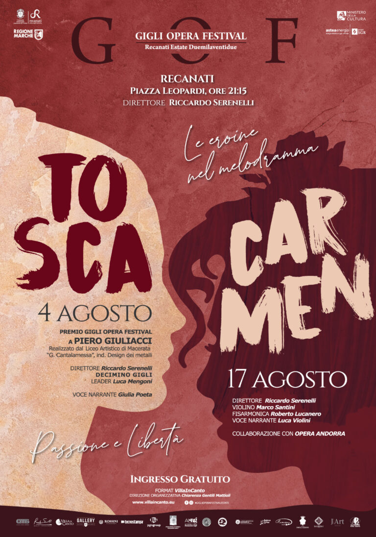 A Recanati il 4 agosto si apre il Gigli Opera Festival con la Tosca in Piazza Leopardi
