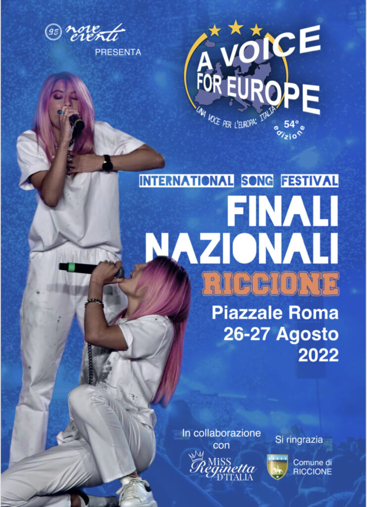 A Voice For Europe: a Riccione in Piazzale Roma venerdì 26 agosto le semifinali e sabato 27 agosto la finale