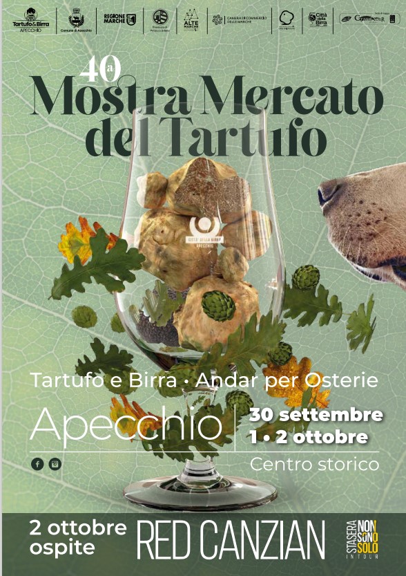 40esima Mostra Mercato del Tartufo di Apecchio dal 30 settembre al 2 ottobre. Il 2 ottobre concerto di Red Canzian