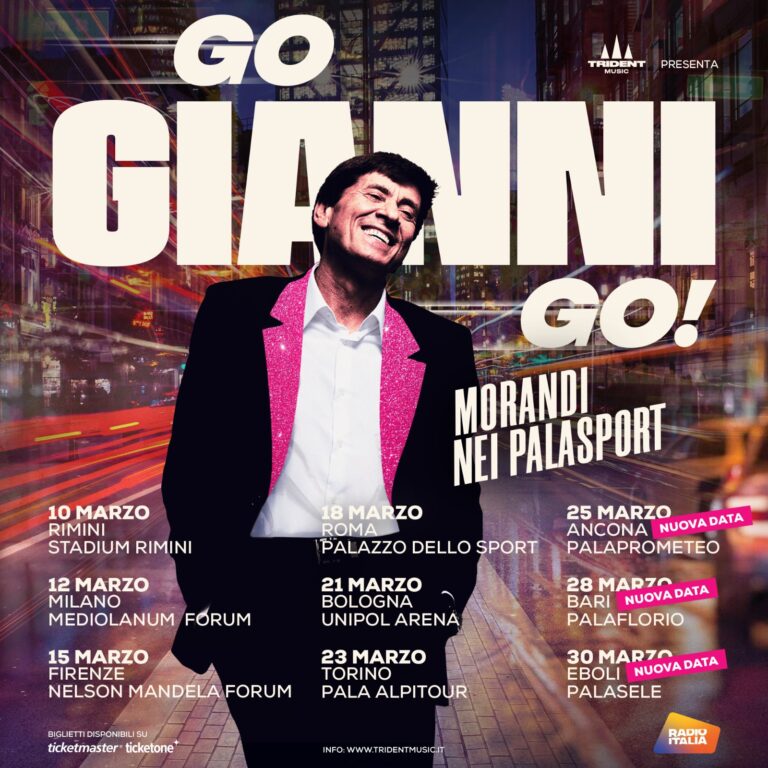 IL NUOVO TOUR DI GIANNI MORANDI GO GIANNI GO! MORANDI NEI PALASPORT