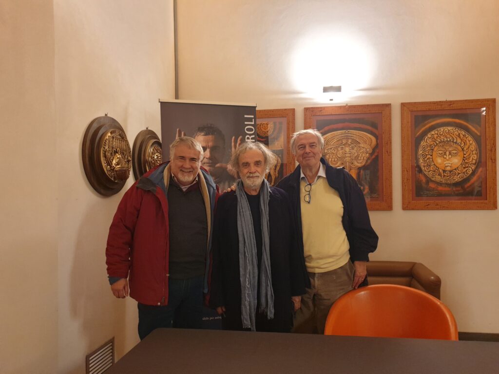Stefano Fabrizi, Franco Branciaroli e Fabio Brisighelli alle Muse dopo Il mercante di Venezia 