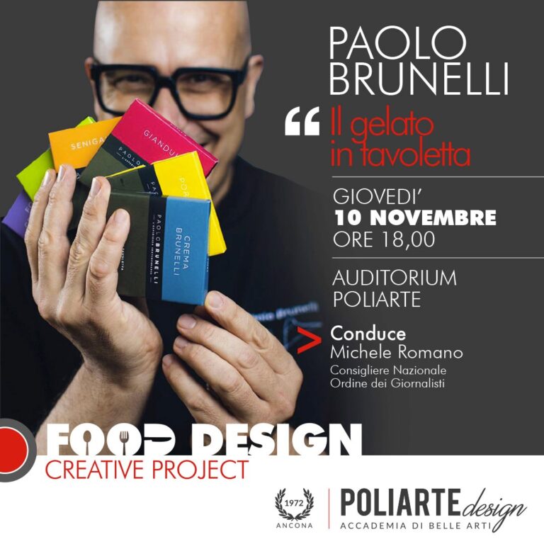Incontro con Paolo Brunelli e i non gelati della sua vita giovedì 10 novembre (ore 18) all’Accademia di belle arti e design Poliarte di Ancona