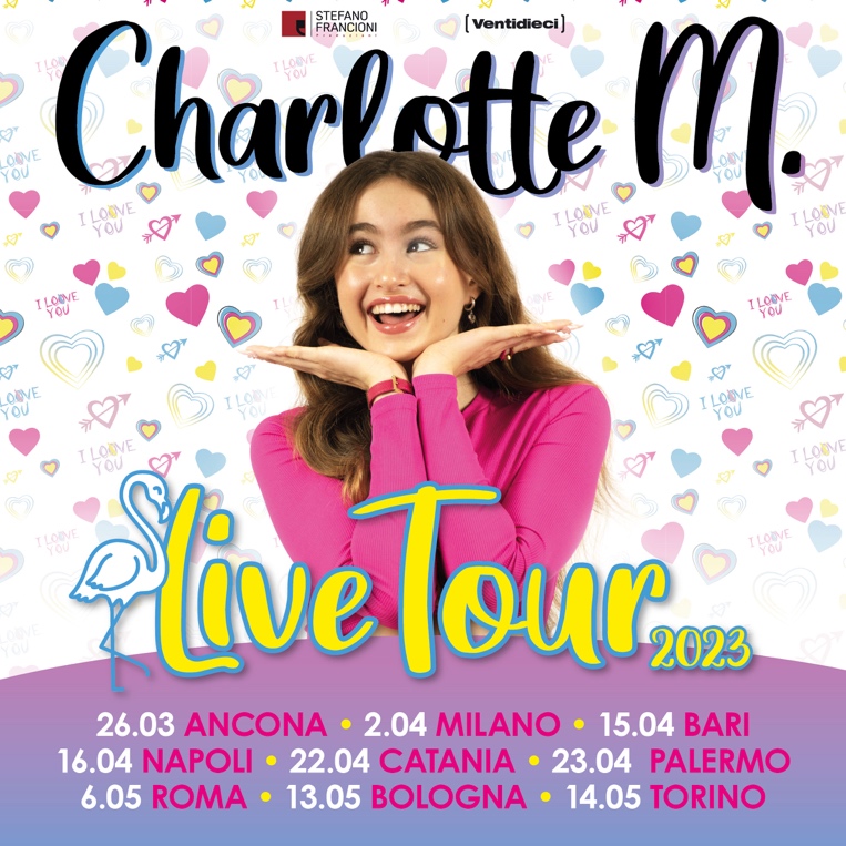 Partirà dal Teatro delle Muse di Ancona, il prossimo 26 marzo, il tour di CHARLOTTE M. (il fenomeno social manifesto della GenZ, star di YouTube e di Tik Tok da milioni di follower)
