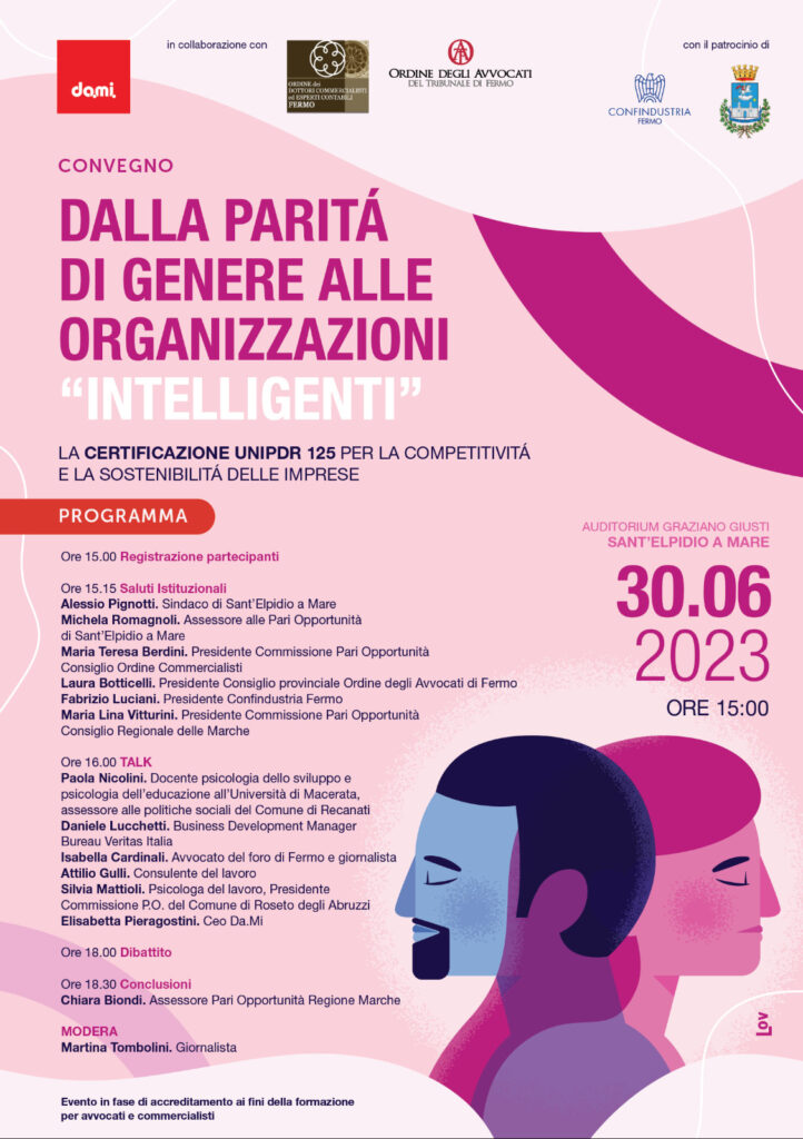 La parità di genere migliora le aziende. Se ne parla all'Auditorium Giusti di Sant'Elpidio a Mare il 30 giugno ore 15
